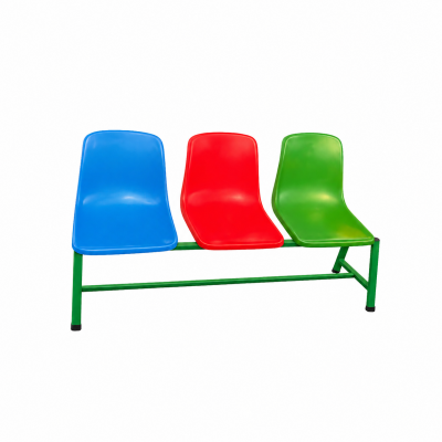 3-seater modular waiting Fiber Metal Bench 