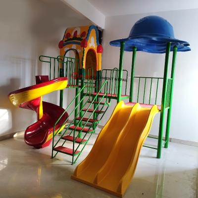 Baby Outdoor/Indoor Play Sets Double Slide with Dome, Design House & Spiral Slide - 11 Ft.
