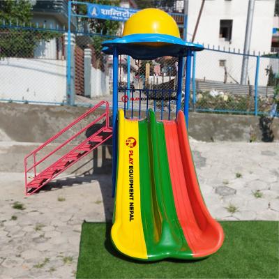 Big Double 9 Ft Slide with Dome Set Mini Outdoor Kids Play Equipment