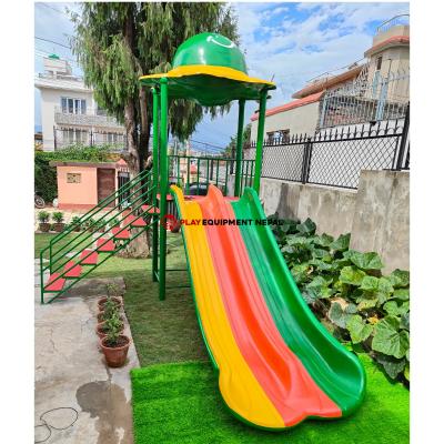 Big Double 9 Ft Slide with Dome Set Mini Outdoor Kids Play Equipment