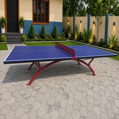 Rainbow Outdoor Table Tennis Table SMC Fiber and Metal Standard 9X5 Feet
