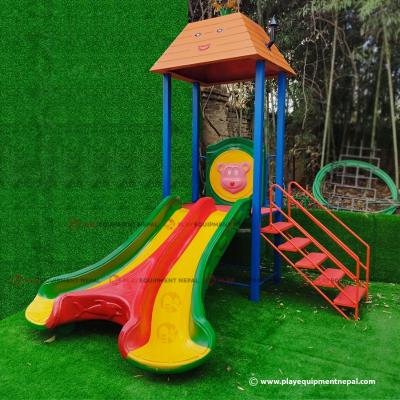 Modern Y Design Double Slide and Modern Dom House Kids Outdoor Play Station Set